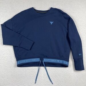 Under Armour Sweatshirt Womens Large Loose Blue BSR Project Rock Gym Training‎